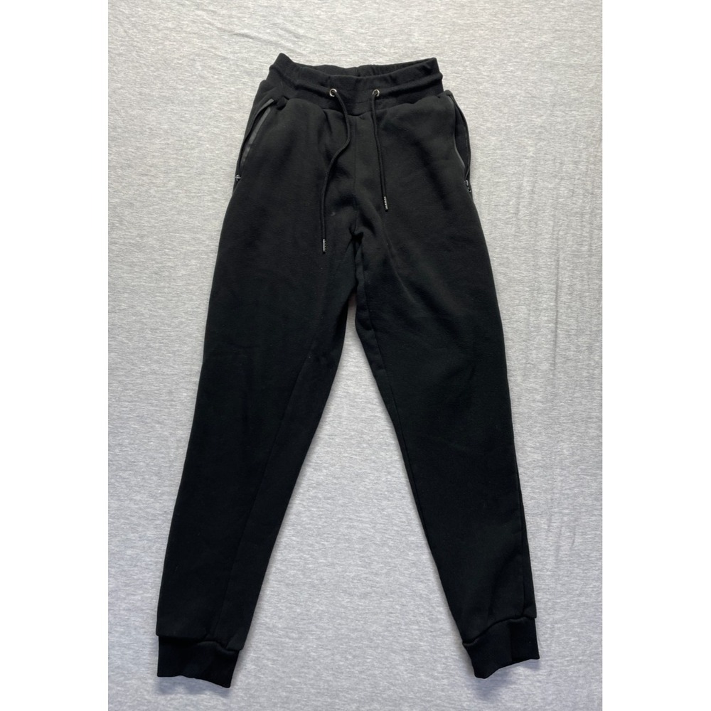 Pure Champ Joggers Pants Boys Small Black Fleece Lined Drawstring Gym Training